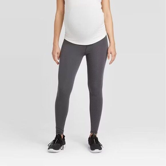 Over Belly Active Maternity Leggings - Isabel Mate Gray - Picture 1 of 4